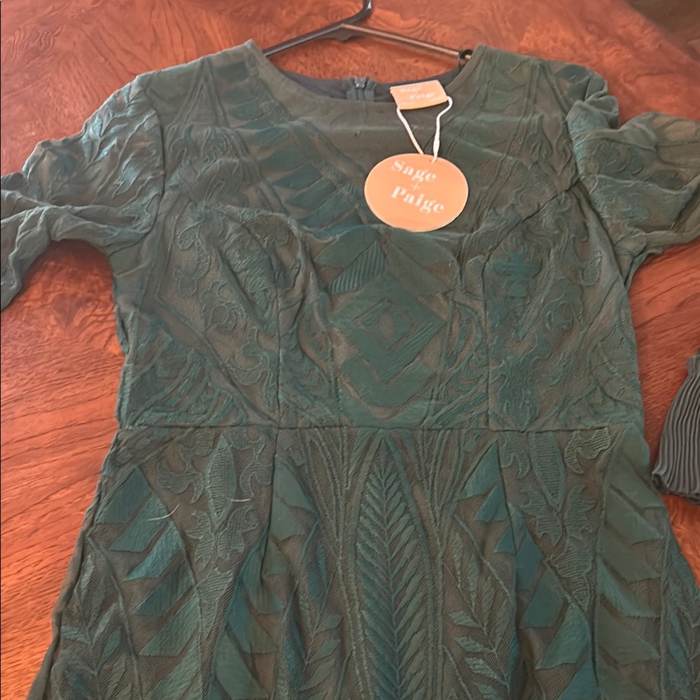 Green Textured Dress